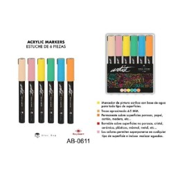 ESTUCHE ACRILICOS GAMA ARTIST,6 COLORES PASTEL 15,2 x 10,5 x 1,9 cm