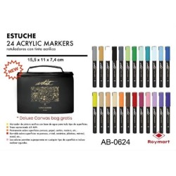 ESTUCHE ACRILICOS GAMA ARTIST,ORGANIZADOR 24 COL. 15,5 x 11 x 7,4 cm.