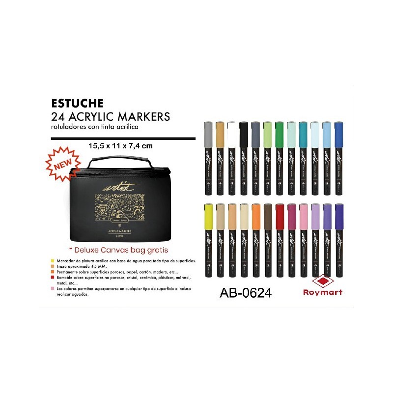 ESTUCHE ACRILICOS GAMA ARTIST,ORGANIZADOR 24 COL. 15,5 x 11 x 7,4 cm. ESTUCHE ACRILICOS GAMA ARTIST,ORGANIZADOR 24 COL. 15,5 x 11 x 7,4 cm.