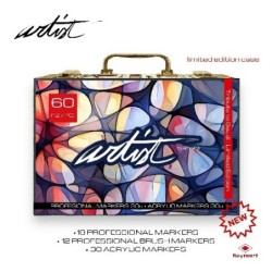 MALETIN ARTIST ACRYLICOS/ALCOHOL MARKERS 60 COL. 34 x 33 x 5 xcm