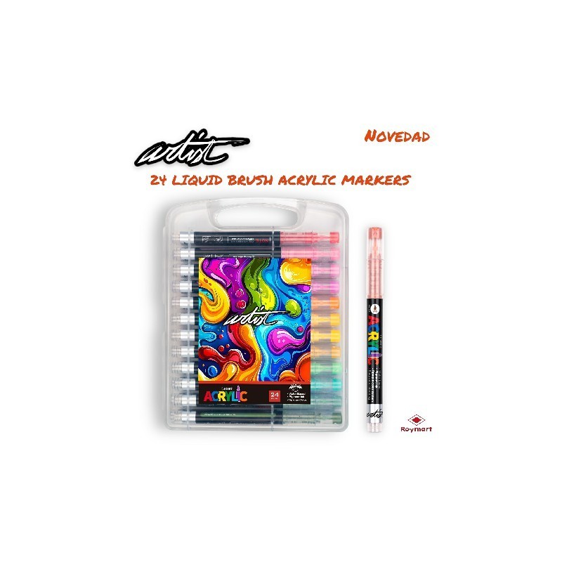 ESTUCHE MALETIN ACRILICOS REAL BRUSH ,24 COLORES 15,2 x 19,5 x 3 cm ESTUCHE MALETIN ACRILICOS REAL BRUSH ,24 COLORES 15,2 x 19,5 x 3 cm