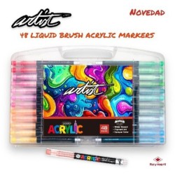 ESTUCHE MALETIN ACRILICOS REAL BRUSH ,48 COLORES 30 x 19,5 x 3 cm