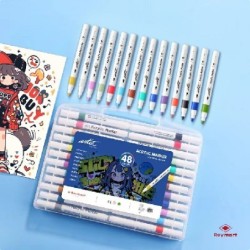 ESTUCHE MALETIN ACRILICOS PRIME PRICE 48 COLORES 23 x 29 x 3 cm.