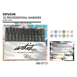 ESTUCHE GAMA ARTIST 12 PASTEL COLORS 19,5 x 15,7 x 2 cm