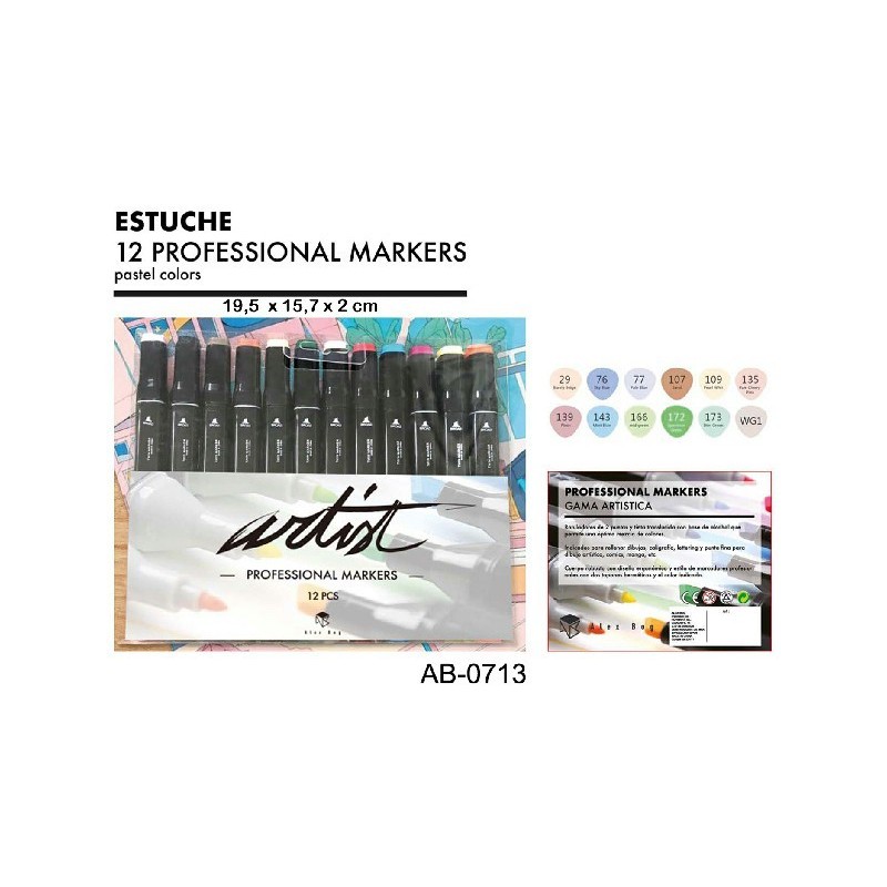 ESTUCHE GAMA ARTIST 12 PASTEL COLORS 19,5 x 15,7 x 2 cm ESTUCHE GAMA ARTIST 12 PASTEL COLORS 19,5 x 15,7 x 2 cm