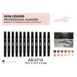 ESTUCHE GAMA ARTIST 12 SKIN COLORS 19,5 x 15,7 x 2 cm.