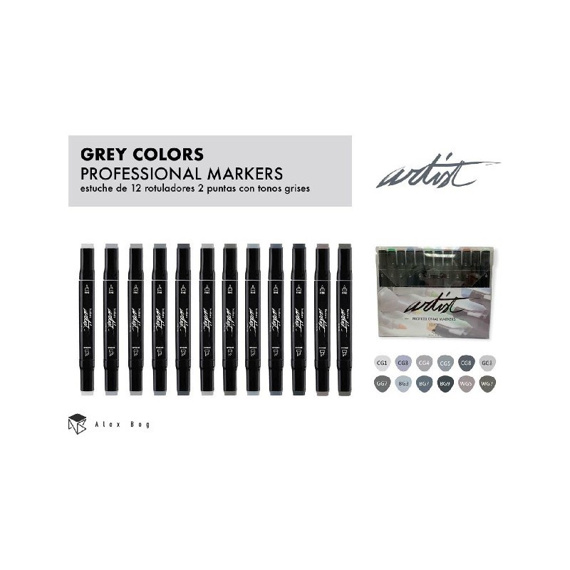 ESTUCHE GAMA ARTIST 12 GREY COLORS 19,5 x 15,7 x 2 cm. ESTUCHE GAMA ARTIST 12 GREY COLORS 19,5 x 15,7 x 2 cm.