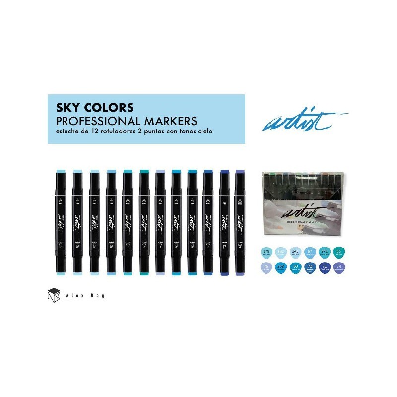 ESTUCHE GAMA ARTIST 12 BLUE COLORS 19,5 x 15,7 x 2 cm. ESTUCHE GAMA ARTIST 12 BLUE COLORS 19,5 x 15,7 x 2 cm.