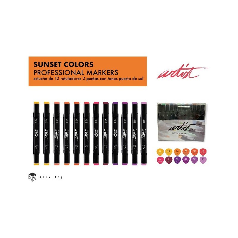 ESTUCHE GAMA ARTIST 12 ORANGE,RED,VIOLET COLORS 19,5 x 15,7 x 2 cm. ESTUCHE GAMA ARTIST 12 ORANGE,RED,VIOLET COLORS 19,5 x 15,7 x 2 cm.