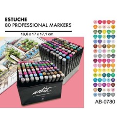 LUXURY CANVAS GAMA ARTIST 80 COLORES 18,6 x 17 x 17,1 cm.