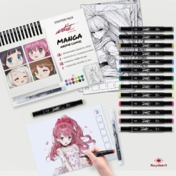 STARTER PACK MANGA ANIME COMIC 26 PIEZAS 22,5 X 15,5 X 2 cm