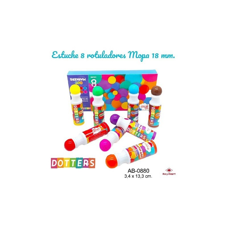 ESTUCHE 8 COLORES DOTTERS MOPA MI PRIMER MARKER 3,4 x 13,3 cm. 18mm. ESTUCHE 8 COLORES DOTTERS MOPA MI PRIMER MARKER 3,4 x 13,3 cm. 18mm.
