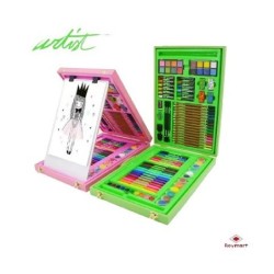 MALETA ART STUDIO ARTIST 100 PCS MADERA PINK 41 x 29 x 5,5 cm.