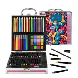 MALETA ART STUDIO ARTIST 75 PCS ALUMINIO,2 COL. 24 x 22 x 5,6 cm.