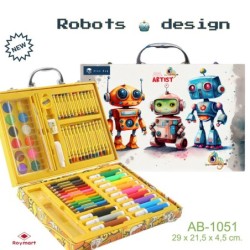 SET ART STUDIO 68 PIEZAS THREE ROBOTS 29 x 21,5 x 4,5 cm.