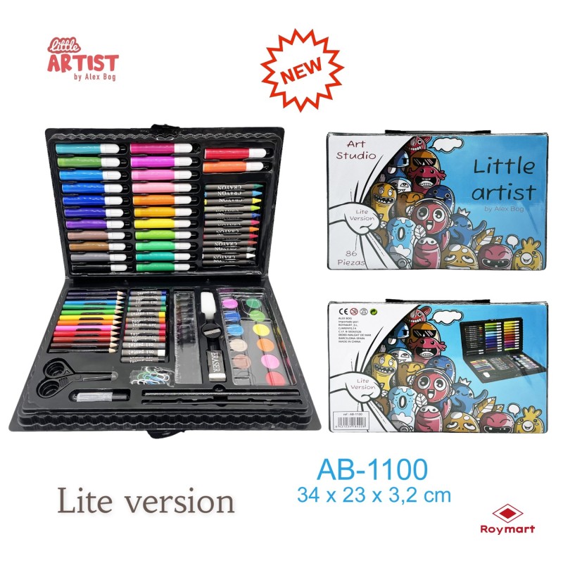 SET ART STUDIO 86 PIEZAS PLASTIC BOX 34 x 23 x 3,2 cm. SET ART STUDIO 86 PIEZAS PLASTIC BOX 34 x 23 x 3,2 cm.