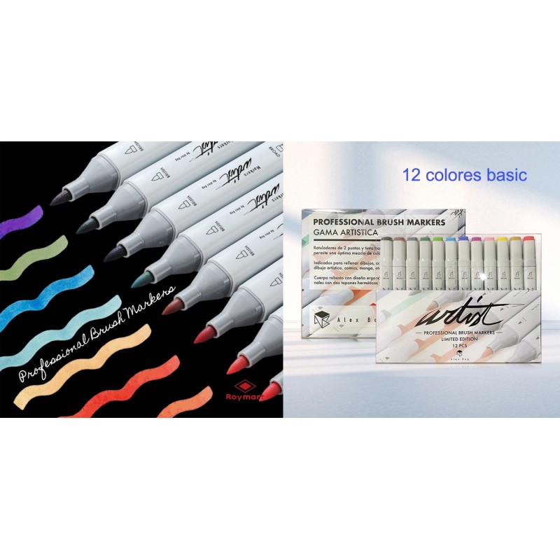 ESTUCHE 12 PROFESSIONAL BRUSH MARKER BASIC COLORS 19,5 x 15,7 x 2 cm. ESTUCHE 12 PROFESSIONAL BRUSH MARKER BASIC COLORS 19,5 x 15,7 x 2 cm.