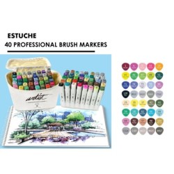 CANVAS LUXE PROFESSIONAL BRUSH MARKER 40 COLORES 14,8 x 9,7 x 17,1 cm.