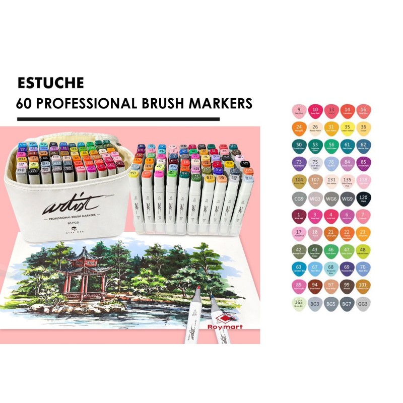 CANVAS LUXE PROFESSIONAL BRUSH MARKER 60 COLORES 18,6 x 11,5 x 17,1 cm. CANVAS LUXE PROFESSIONAL BRUSH MARKER 60 COLORES 18,6 x 11,5 x 17,1 cm.
