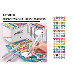 CANVAS LUXE PROFESSIONAL BRUSH MARKER 80 COLORES 18,6 x 17 x 17,1 cm