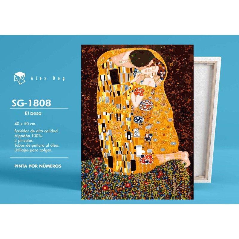 PINTAR POR NUMEROS EL BESO 41,5 x 51,5 x 3 cm PINTAR POR NUMEROS EL BESO 41,5 x 51,5 x 3 cm