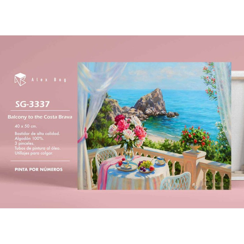PINTAR POR NUMEROS BALCONY ON THE COSTA BRAVA 41,5 x 51,5 x 3 cm PINTAR POR NUMEROS BALCONY ON THE COSTA BRAVA 41,5 x 51,5 x 3 cm