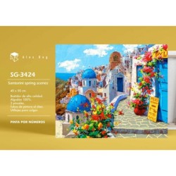 PINTAR POR NUMEROS SANTORINI SPRING WIEWS 41,5 x 51,5 x 3 cm