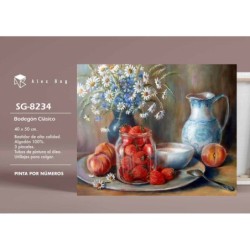 PINTAR POR NUMEROS BODEGON CLASICO 41,5 x 51,5 x 3 cm