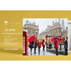 PINTAR POR NUMEROS LONDON UNDERGROUND CENTER 41,5 x 51,5 x 3 cm