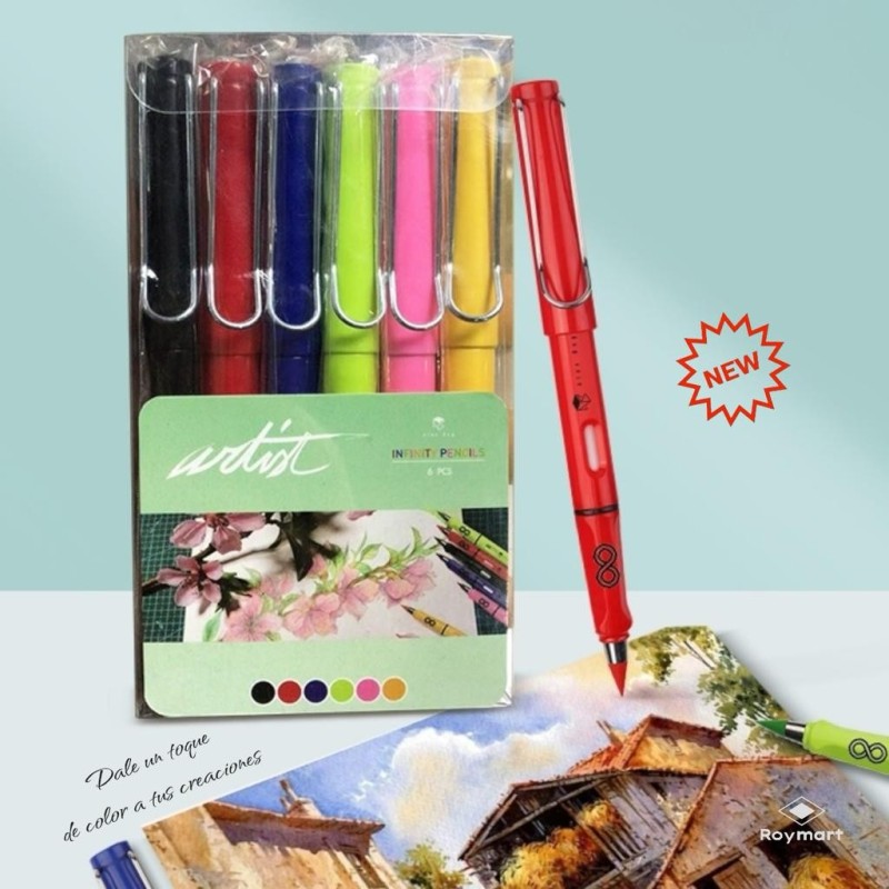 ESTUCHE 6 LAPICES INFINITOS COLOR 13,5 x 7,6 cm. ESTUCHE 6 LAPICES INFINITOS COLOR 13,5 x 7,6 cm.