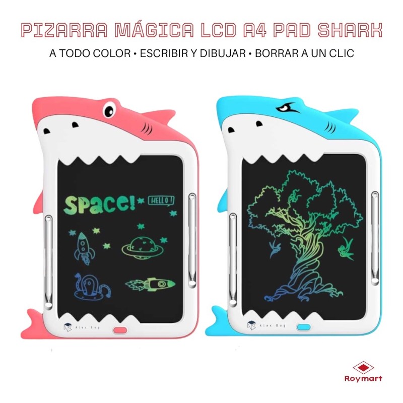 PIZARRA MAGICA LCD A4 SHARK,2 COLORES 36 x 25 x 1 cm. PIZARRA MAGICA LCD A4 SHARK,2 COLORES 36 x 25 x 1 cm.