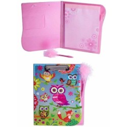 CARPETA FASTENER CON LIBRETA Y BOLI,COL.BUHOS Expositor: 25 x 31,5 x 2,5 cm