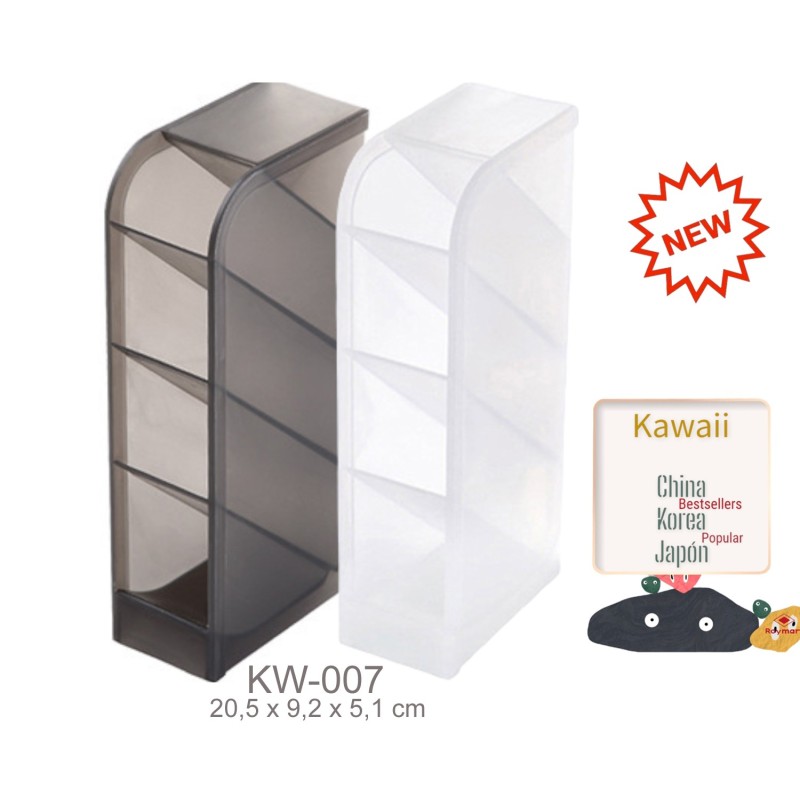 ORGANIZADOR VERTICAL 4 PISOS 2 COL.BLANCO Y NEGRO 20,5 x 9,2 x 5,1 cm ORGANIZADOR VERTICAL 4 PISOS 2 COL.BLANCO Y NEGRO 20,5 x 9,2 x 5,1 cm