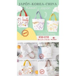 TOTE BAG JAPANESSE STYLE KAWAII,8 COLORES 26 x 21 x 10 cm