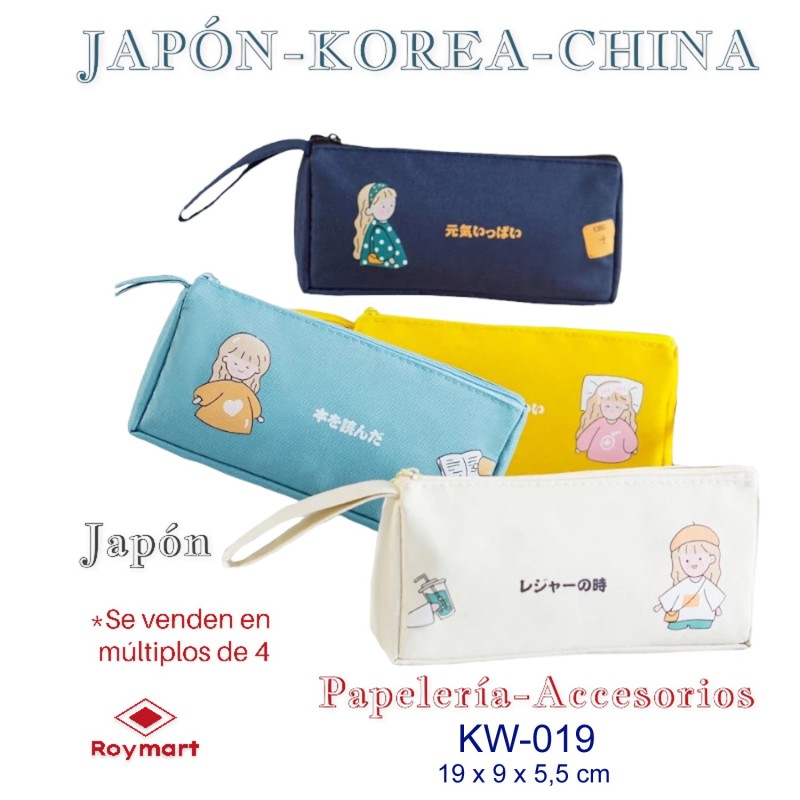 PORTATODO JAPANESSE STYLE KAWAII,4 COL. 19 x 9 x 5,5 cm PORTATODO JAPANESSE STYLE KAWAII,4 COL. 19 x 9 x 5,5 cm