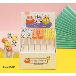 EXP.36 BOLIS GEL HAPPY FRIENDS ANIMALS,3 MODELOS Expositor 16,50 x 15 x 24 Unidad 16 x 3 cm.