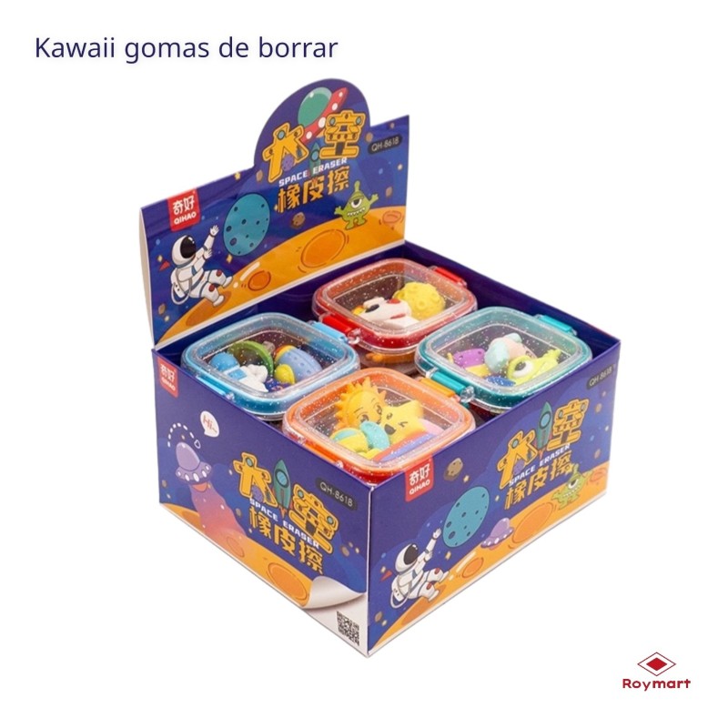 EXP.12 SETS GOMAS SPACE SURTIDAS Exp. 16 x 13,7 x 8,8 cm. Unid. 8 x 6,5 x 3 cm. EXP.12 SETS GOMAS SPACE SURTIDAS Exp. 16 x 13,7 x 8,8 cm. Unid. 8 x 6,5 x 3 cm.