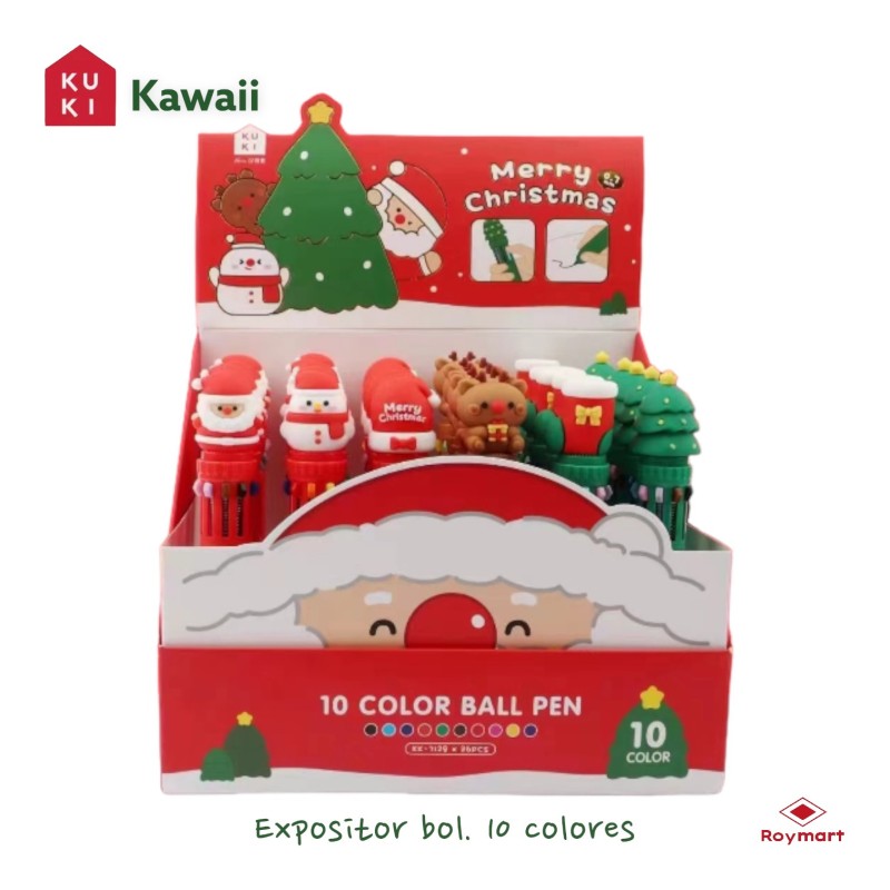 EXP.36 BOLIS 10 COLORES CHRISTMAS Exp: 19 x 19 x 27 cm. Und: 15 x 2,5 x 2 cm.