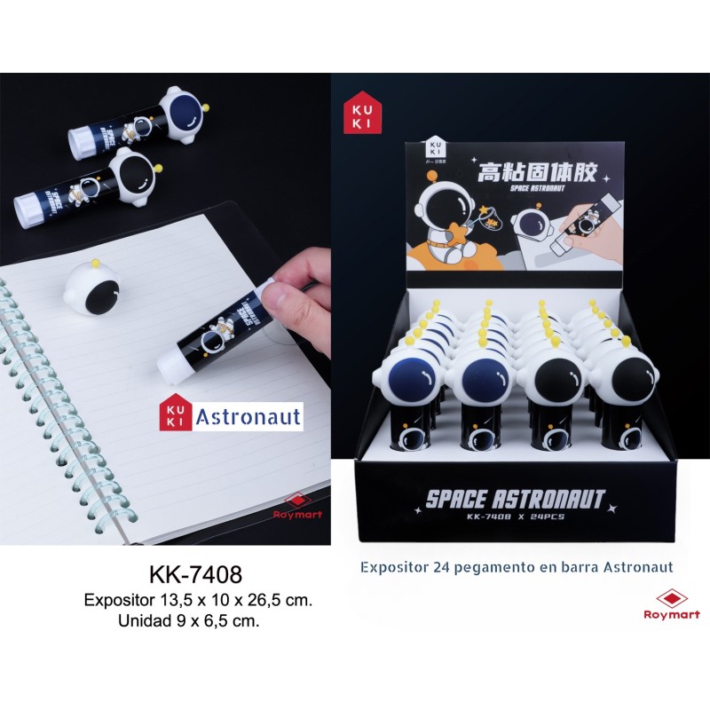 EXP.24 PEGAMENTOS EN BARRA ASTRONAUTA Expositor 13,5 x 10 x 26,5 cm. Unidad 9 x 6,5 cm. EXP.24 PEGAMENTOS EN BARRA ASTRONAUTA Expositor 13,5 x 10 x 26,5 cm. Unidad 9 x 6,5 cm.