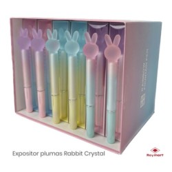 EXP.36 PLUMAS COLORES RAINBOW RABBIT EXP. 21,5 x 17,5 x 15,5 cm. UNID. 16 x 3 cm.