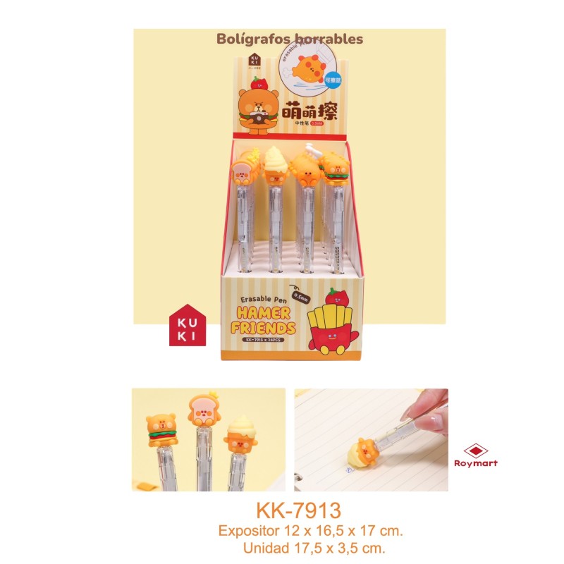 EXP.24 BOLIS TINTA BORRABLE FAST FOOD Exp. 16,5 X 11,5 X 28 cm. Unid.17,5 x 2,5 x 2 cm. EXP.24 BOLIS TINTA BORRABLE FAST FOOD Exp. 16,5 X 11,5 X 28 cm. Unid.17,5 x 2,5 x 2 cm.