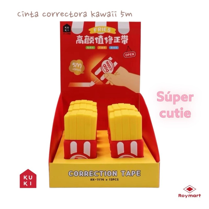 EXP.12 CINTA CORRECTORA FAST FOOD Exp: 11 x 19,5 x 17,5 cm. Und: 2,8 x 1 x 7 cm. EXP.12 CINTA CORRECTORA FAST FOOD Exp: 11 x 19,5 x 17,5 cm. Und: 2,8 x 1 x 7 cm.