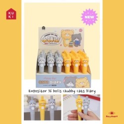 EXP.36 BOLIS 10 COLORES CAT DIARY,2 COLORES Exp: 19,3 x 18,2 x 12,5 cm. Und: 12 x 1,5 cm.