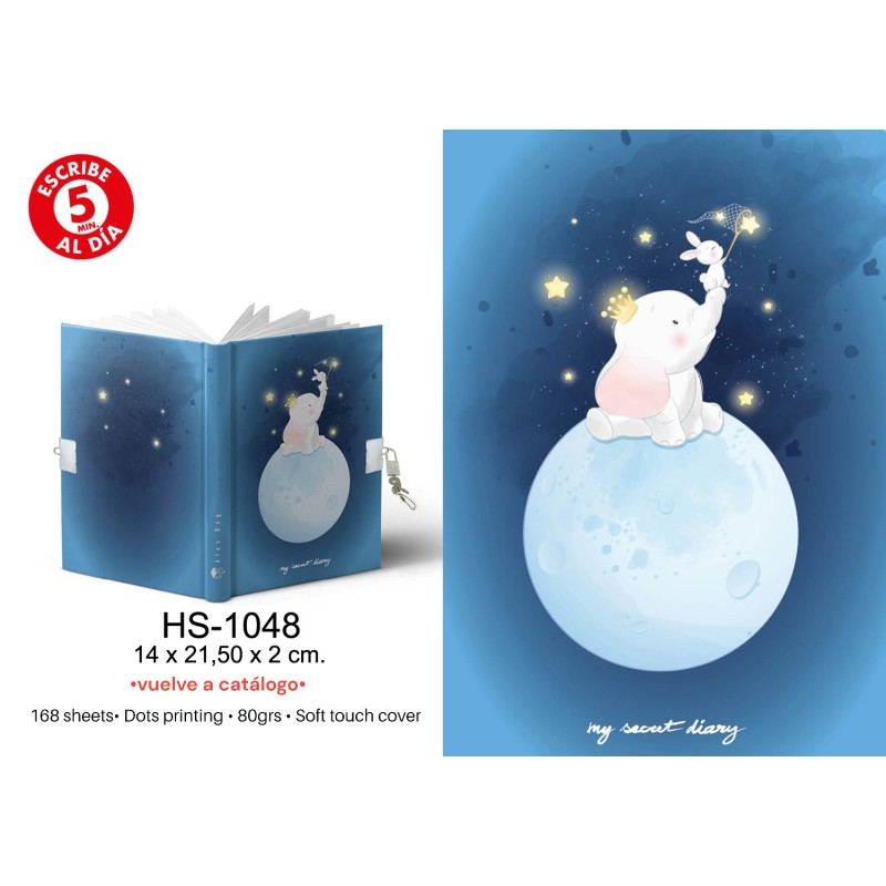 DIARIO A5 168H.C/CANDADO ELEPHANT 14 x 21,50 x 2 cm. DIARIO A5 168H.C/CANDADO ELEPHANT 14 x 21,50 x 2 cm.