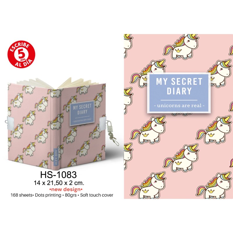 DIARIO A5 168H.C/CANDADO UNICORNS ARE REAL 14 x 21,50 x 2 cm. DIARIO A5 168H.C/CANDADO UNICORNS ARE REAL 14 x 21,50 x 2 cm.