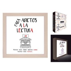 CAJA LUZ ,PARA ADICTOS A LA LECTURA 20 x 20 x 4 cm.