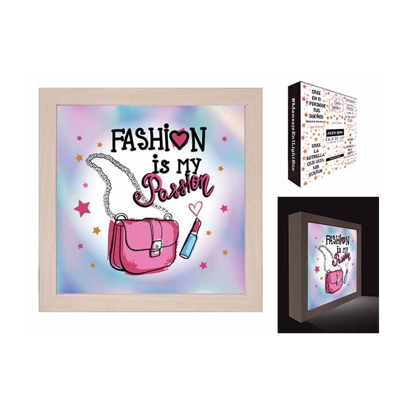 CAJA LUZ FASHION IS MY PASSION 20 x 20 x 4 cm. CAJA LUZ FASHION IS MY PASSION 20 x 20 x 4 cm.