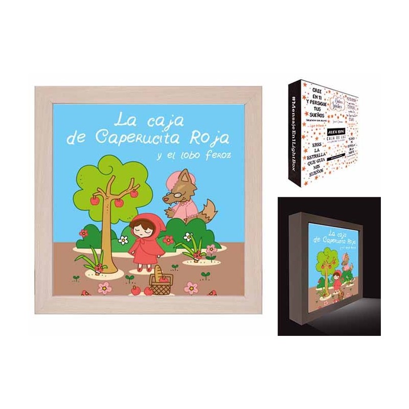 CAJA LUZ CAPERUCITA ROJA 20 x 20 x 4 cm. CAJA LUZ CAPERUCITA ROJA 20 x 20 x 4 cm.