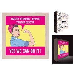 CAJA LUZ YES WE CAN DO IT 20 x 20 x 4 cm.