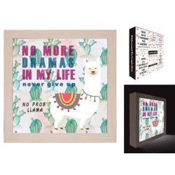 CAJA LUZ NO MORE DRAMAS...LLAMA 20 x 20 x 4 cm.